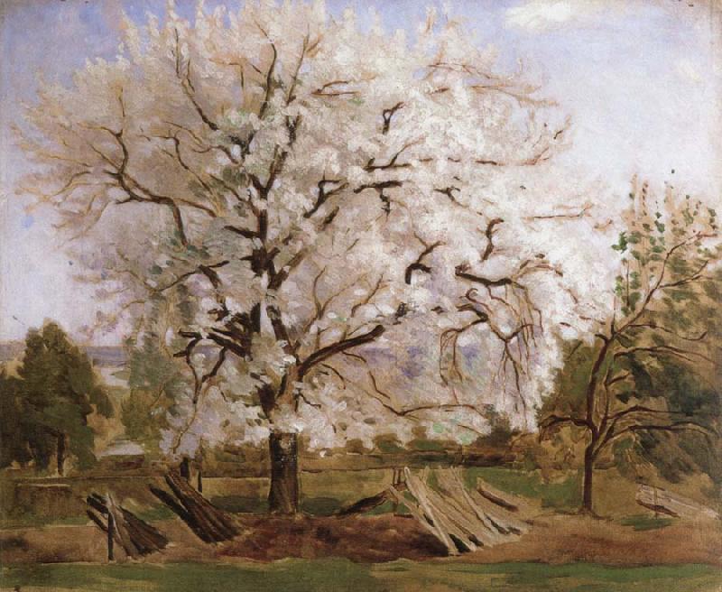 Carl Fredrik Hill apple tree in blossom Germany oil painting art